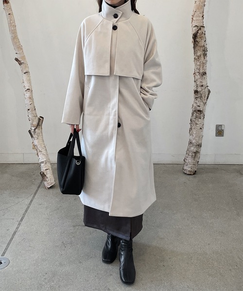 LE MORE（リモア）の「フェイクウールケープロングコート（その他アウター・レディース・ブラック/ブラウン/アイボリー/モカ・FREE）」の19枚目の写真