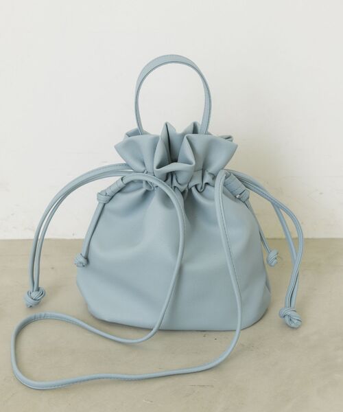 RETRO GIRL（レトロガール）の「巾着2wayショルダー（ショルダーバッグ・レディース・ブラック/ライトベージュ/ダークブルー/イエロー/ホワイト・ONE SIZE）」の18枚目の写真