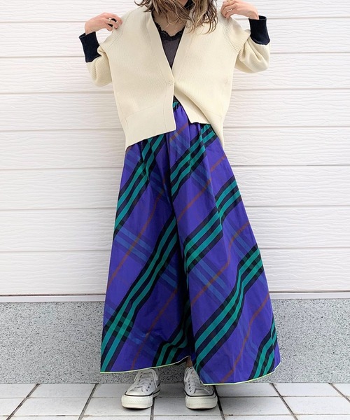 Q（キュー）の「片畦ドルマンカーデ（カーディガン/ボレロ・レディース・アイボリー/コーラル・MEDIUM）」の13枚目の写真