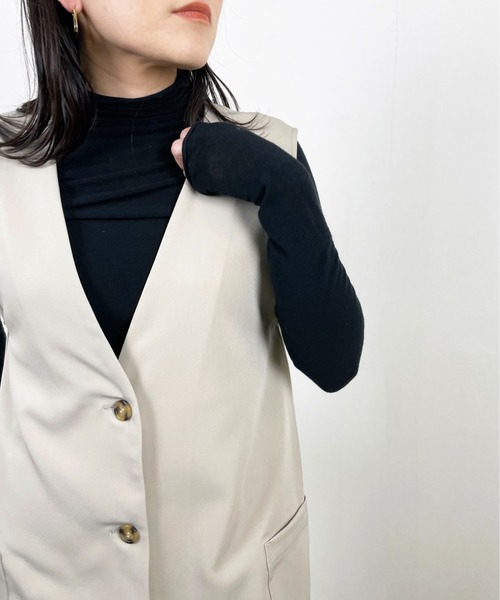 Meli rich(メリーリッチ)の「前後2WAYロングジレワンピース(ジャンパースカート・レディース・アイボリー/グレイッシュベージュ/カーキ/ブラック・MEDIUM)」の22枚目の写真