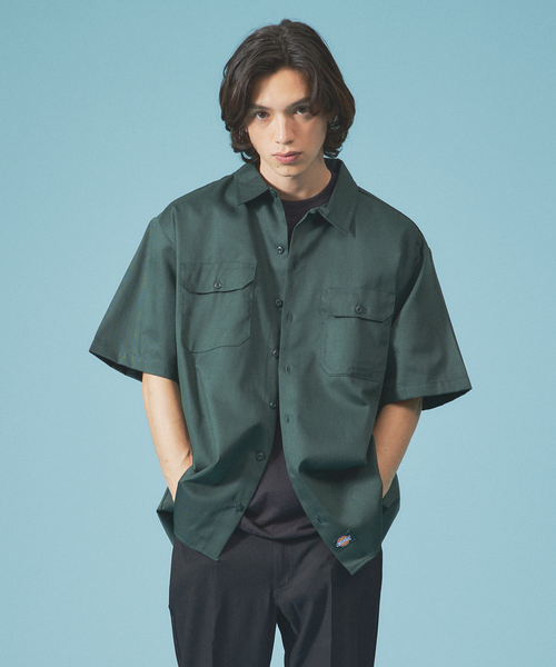 Dickies(ディッキーズ)の「Dickies short sleeve shirt/半袖ワークシャツ(シャツ/ブラウス・メンズ・オレンジ/ブラック/チャコールグレー/ダークネイビー/グリーン/ベージュ/グリーン系その他・M/L/XL)」の5枚目の写真