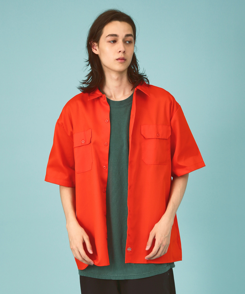 Dickies(ディッキーズ)の「Dickies short sleeve shirt/半袖ワークシャツ(シャツ/ブラウス・メンズ・オレンジ/ブラック/チャコールグレー/ダークネイビー/グリーン/ベージュ/グリーン系その他・M/L/XL)」の7枚目の写真