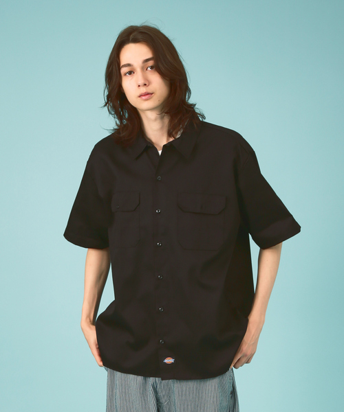 Dickies(ディッキーズ)の「Dickies short sleeve shirt/半袖ワークシャツ(シャツ/ブラウス・メンズ・オレンジ/ブラック/チャコールグレー/ダークネイビー/グリーン/ベージュ/グリーン系その他・M/L/XL)」の2枚目の写真