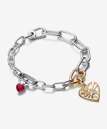 PANDORA パンドラ　チェーンブレスレット　シルバー✖️2 Moments ハート スネークチェーン ブレスレット（ブレスレット