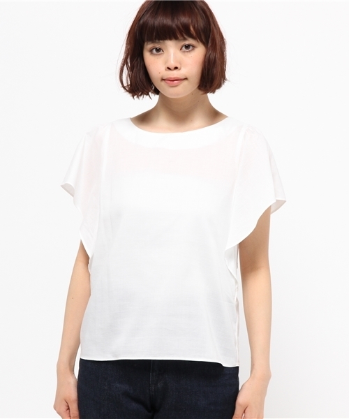 NATURAL BEAUTY BASIC（ナチュラルビューティーベーシック）の「【AneCan6月号掲載】【BAILA 6月号掲載】ショルダーフリルブラウス（シャツ/ブラウス・レディース・グレー/ホワイト系その他/ブルー/グレー系その他・MEDIUM/LARGE/SMALL）」の6枚目の写真