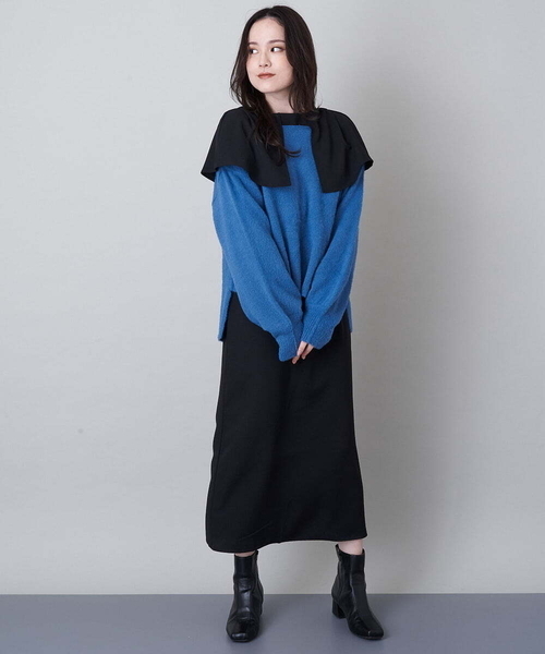 A de a.v.v(アードアー・ヴェ・ヴェ)の「肩ケープウエストマークワンピース(ワンピース・レディース・グリーン/クリーム/ブラック・36/38)」の12枚目の写真
