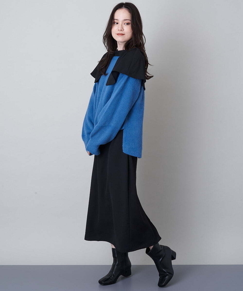 A de a.v.v(アードアー・ヴェ・ヴェ)の「肩ケープウエストマークワンピース(ワンピース・レディース・グリーン/クリーム/ブラック・36/38)」の13枚目の写真