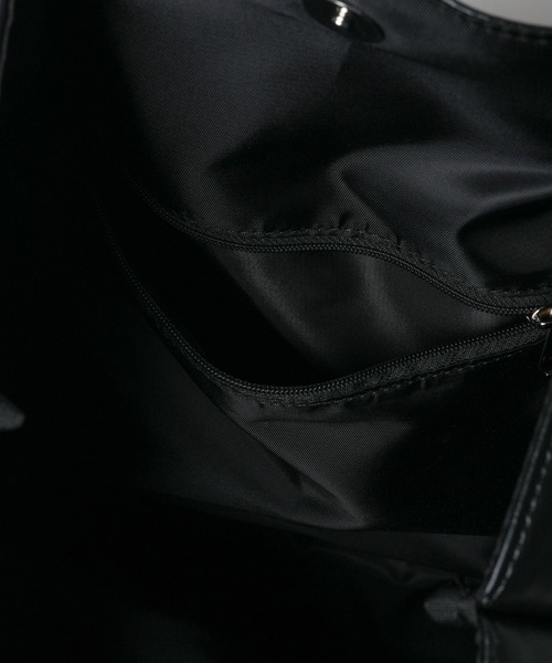 WEGO(ウィゴー)の「WEGO/タックデザイントートバッグ(トートバッグ・メンズ・ホワイト/ブラック/シルバー・FREE)」の7枚目の写真