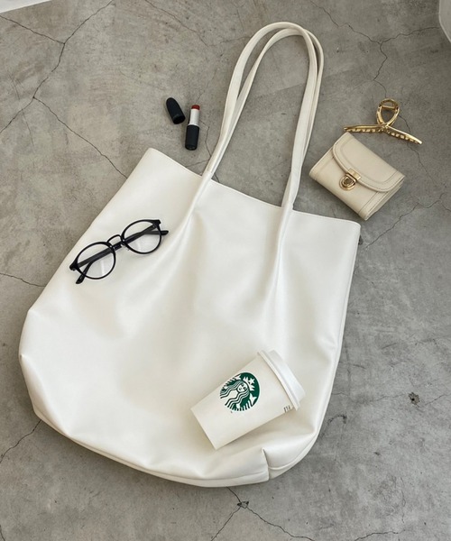 WEGO(ウィゴー)の「WEGO/タックデザイントートバッグ(トートバッグ・メンズ・ホワイト/ブラック/シルバー・FREE)」の15枚目の写真