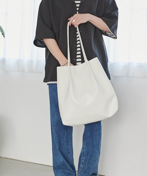 WEGO(ウィゴー)の「WEGO/タックデザイントートバッグ(トートバッグ・メンズ・ホワイト/ブラック/シルバー・FREE)」の21枚目の写真