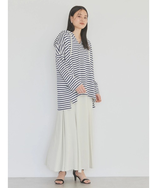 AMERICAN HOLIC（アメリカンホリック）の「フード付きボーダーチュニック（チュニック・レディース・ホワイト系その他4/ブルー系その他2・M/L）」の8枚目の写真