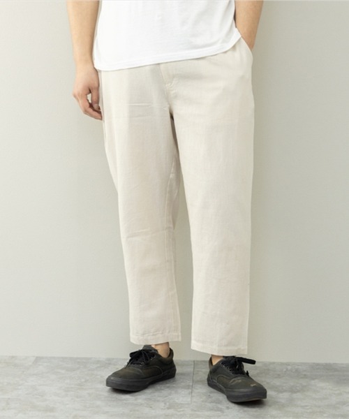 STYLEBLOCK(スタイルブロック)の「綿麻ストレッチワイドテーパードアンクルパンツ(その他パンツ・メンズ・ベージュ/ネイビー/ブラック/カーキ・L/M/LL)」の3枚目の写真