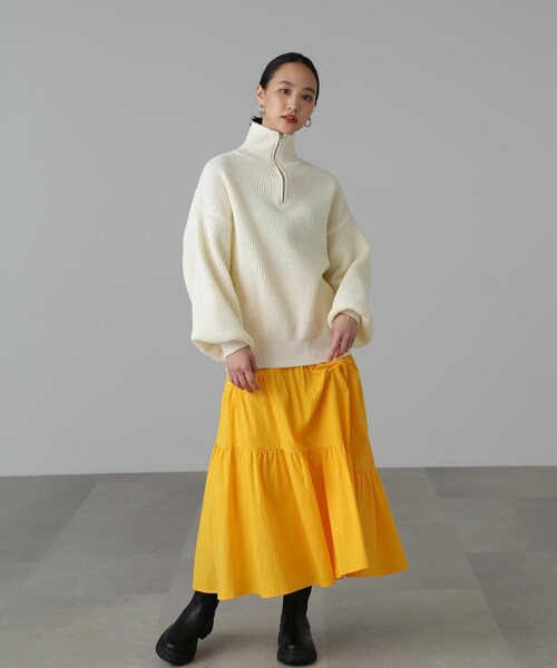 FREE'S MART(フリーズマート)の「◆ミドル丈ハーフZIPニット(ニット/セーター・レディース・ホワイト/ブラック/ピンク・FREE)」の22枚目の写真