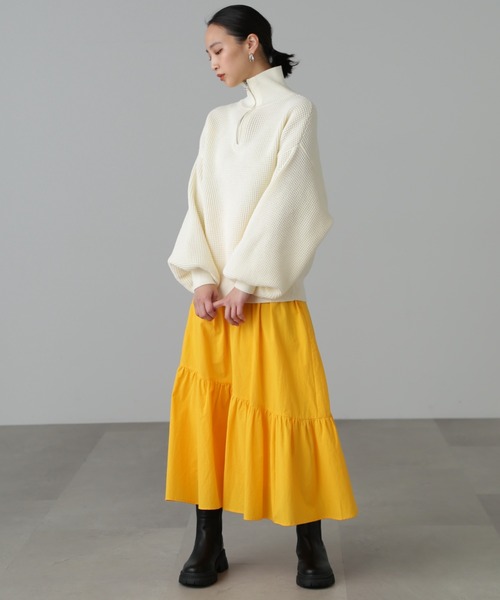 FREE'S MART(フリーズマート)の「◆ミドル丈ハーフZIPニット(ニット/セーター・レディース・ホワイト/ブラック/ピンク・FREE)」の15枚目の写真