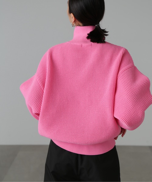 FREE'S MART(フリーズマート)の「◆ミドル丈ハーフZIPニット(ニット/セーター・レディース・ホワイト/ブラック/ピンク・FREE)」の18枚目の写真