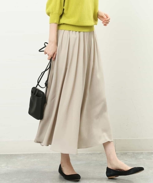 MK MICHEL KLEIN（エムケーミッシェルクラン）の「サテンガウチョパンツ/洗える（その他パンツ・レディース・ライトベージュ/ブルー/ダークグレー/ミント/モカ/パープル/カーキ/ライトブルー/ベージュ/ピンクベージュ・38）」の5枚目の写真