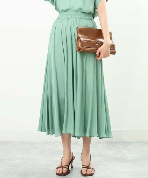 MK MICHEL KLEIN（エムケーミッシェルクラン）の「サテンガウチョパンツ/洗える（その他パンツ・レディース・ライトベージュ/ブルー/ダークグレー/ミント/モカ/パープル/カーキ/ライトブルー/ベージュ/ピンクベージュ・38）」の7枚目の写真