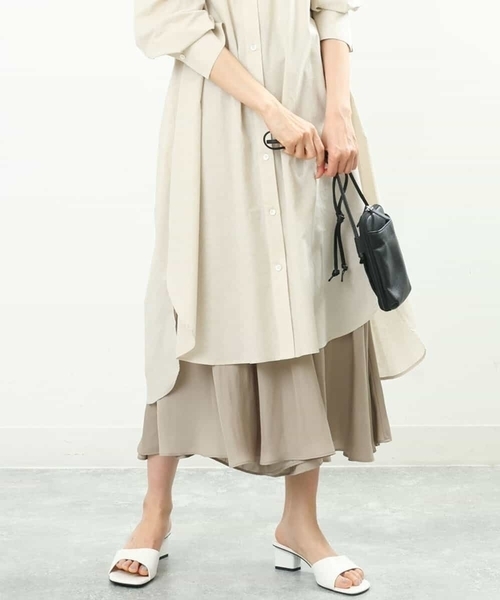 MK MICHEL KLEIN（エムケーミッシェルクラン）の「サテンガウチョパンツ/洗える（その他パンツ・レディース・ライトベージュ/ブルー/ダークグレー/ミント/モカ/パープル/カーキ/ライトブルー/ベージュ/ピンクベージュ・38）」の3枚目の写真