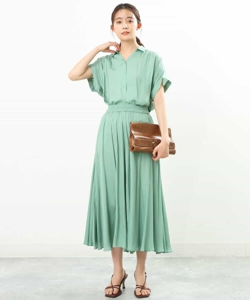 MK MICHEL KLEIN（エムケーミッシェルクラン）の「サテンガウチョパンツ/洗える（その他パンツ・レディース・ライトベージュ/ブルー/ダークグレー/ミント/モカ/パープル/カーキ/ライトブルー/ベージュ/ピンクベージュ・38）」の22枚目の写真