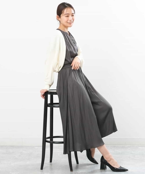 MK MICHEL KLEIN（エムケーミッシェルクラン）の「サテンガウチョパンツ/洗える（その他パンツ・レディース・ライトベージュ/ブルー/ダークグレー/ミント/モカ/パープル/カーキ/ライトブルー/ベージュ/ピンクベージュ・38）」の12枚目の写真