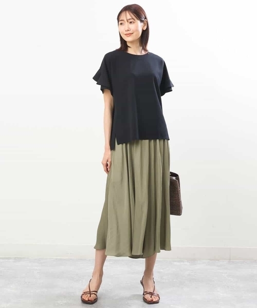 MK MICHEL KLEIN（エムケーミッシェルクラン）の「サテンガウチョパンツ/洗える（その他パンツ・レディース・ライトベージュ/ブルー/ダークグレー/ミント/モカ/パープル/カーキ/ライトブルー/ベージュ/ピンクベージュ・38）」の18枚目の写真