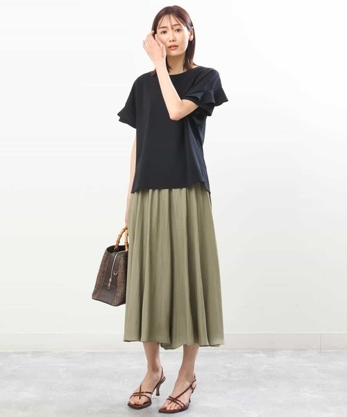 MK MICHEL KLEIN（エムケーミッシェルクラン）の「サテンガウチョパンツ/洗える（その他パンツ・レディース・ライトベージュ/ブルー/ダークグレー/ミント/モカ/パープル/カーキ/ライトブルー/ベージュ/ピンクベージュ・38）」の19枚目の写真