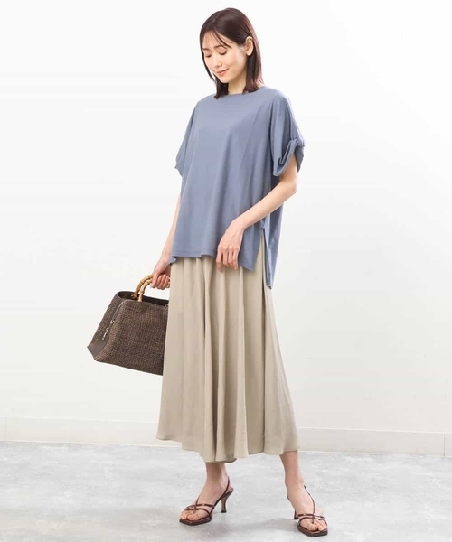 MK MICHEL KLEIN（エムケーミッシェルクラン）の「サテンガウチョパンツ/洗える（その他パンツ・レディース・ライトベージュ/ブルー/ダークグレー/ミント/モカ/パープル/カーキ/ライトブルー/ベージュ/ピンクベージュ・38）」の20枚目の写真