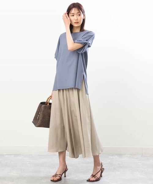 MK MICHEL KLEIN（エムケーミッシェルクラン）の「サテンガウチョパンツ/洗える（その他パンツ・レディース・ライトベージュ/ブルー/ダークグレー/ミント/モカ/パープル/カーキ/ライトブルー/ベージュ/ピンクベージュ・38）」の21枚目の写真