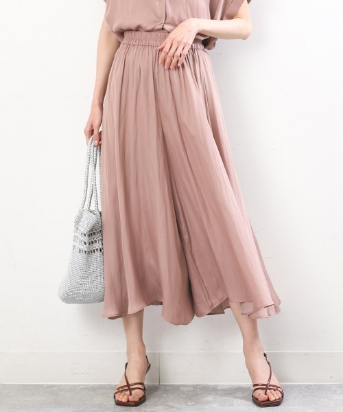 MK MICHEL KLEIN（エムケーミッシェルクラン）の「サテンガウチョパンツ/洗える（その他パンツ・レディース・ライトベージュ/ブルー/ダークグレー/ミント/モカ/パープル/カーキ/ライトブルー/ベージュ/ピンクベージュ・38）」の10枚目の写真