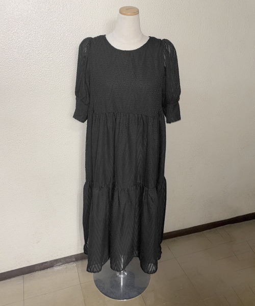 PRIVATE  BEACH（プライベートビーチ）の「シアーティアードロングワンピース（ワンピース・レディース・オフホワイト/イエロー/ブルー/ミント/ブラック・L/M）」の20枚目の写真