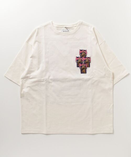 ROYAL FLASH（ロイヤルフラッシュ）の「MAYO/メイヨー/MAYO Dragon Embroidery Short Sleeve Tee（Tシャツ/カットソー・メンズ・ホワイト/ネイビー・L/M/XL）」の6枚目の写真