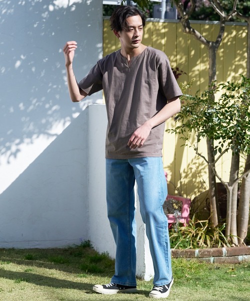 UNIIT（ユニット）の「汗染みの目立ちにくいTシャツ ゼロステイン  ZEROSTAIN   撥水性　UVカット スラブキーネックTシャツ（Tシャツ/カットソー・メンズ・ブラック/グレー/スミクロ/ネイビー/ブラウン/アイボリー・SMALL/MEDIUM/LARGE/X-LARGE）」の17枚目の写真