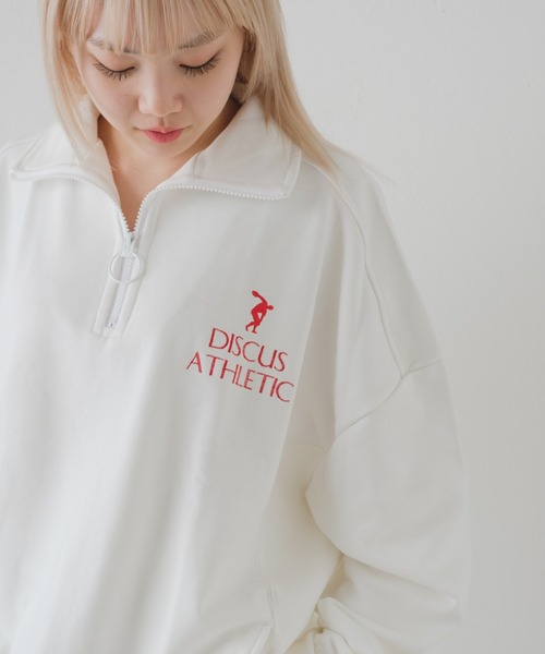 Kastane（カスタネ）の「【DISCUS別注】ハーフジップスウェット（スウェット・レディース・オフホワイト/イエロー・FREE）」の17枚目の写真