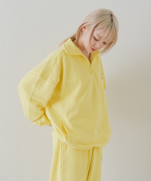 Kastane（カスタネ）の「【DISCUS別注】ハーフジップスウェット（スウェット・レディース・オフホワイト/イエロー・FREE）」の8枚目の写真