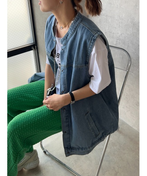 ✨️美品✨️マチャット オーバーサイズ デニムベスト 人気 インディゴ 美品】 MACHATT / マチャット | オーバー デニム ベスト | F