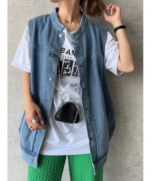 owndaily(オンデイリー)の「オーバーサイズデニムベスト(ベスト・レディース・インディゴブルー・FREE)」の9枚目の写真