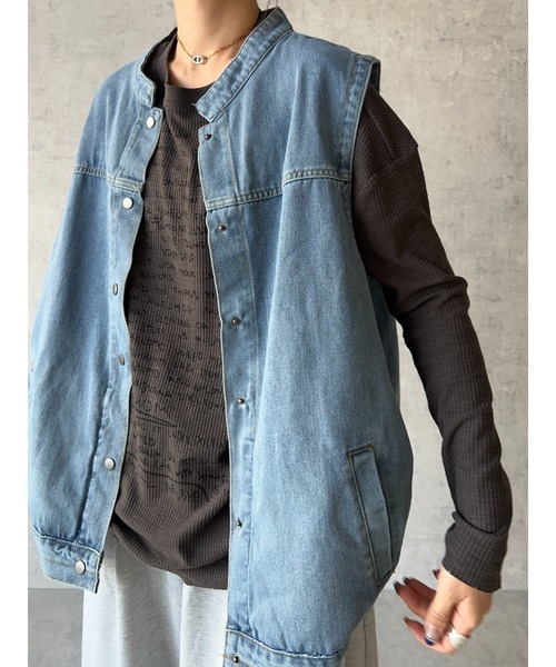 オーバーサイズデニムベスト（ベスト）｜owndaily（オンデイリー