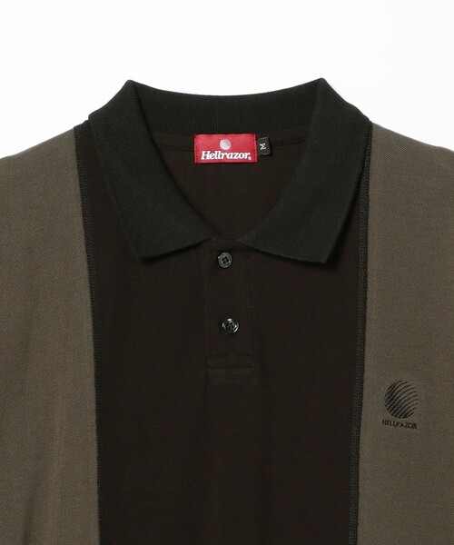 BEAMS T(ビームスティー)の「HELLRAZOR / Striped Polo Shirt(ポロシャツ・メンズ・ブラック・MEDIUM/LARGE/X-LARGE)」の3枚目の写真