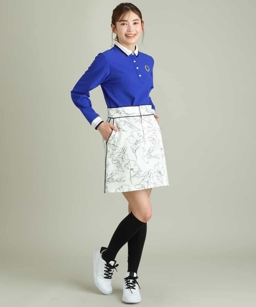 a.v.v（アーヴェヴェ）の「レディースゴルフウエア　フラワーモチーフプリントタイトスカート（スカート・レディース・ホワイト/ブラック・36/38/40）」の7枚目の写真