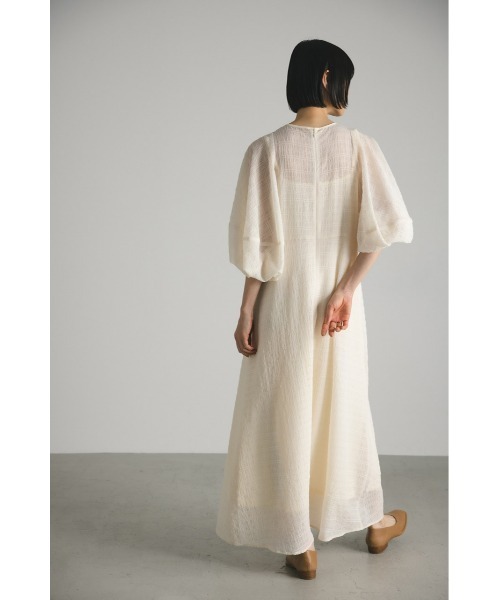 STYLEMIXER(スタイルミキサー)の「シアーサッカーボリュームスリーブワンピース(ワンピース・レディース・ブラック/オレンジ/アイボリー・SMALL/MEDIUM)」の9枚目の写真