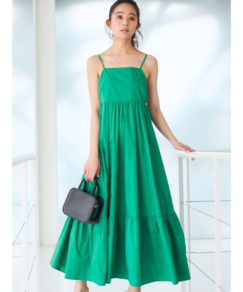 MERCURYDUO(マーキュリーデュオ)の「バックシャンタイプライターキャミワンピース(ワンピース・レディース・ピンク/グリーン/ブラック・SMALL/MEDIUM)」の3枚目の写真