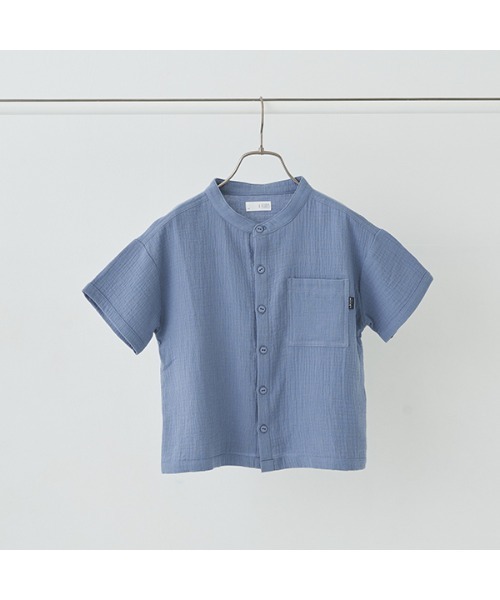 b・ROOM（ビールーム）の「スタンドカラービッグシャツ（シャツ/ブラウス・キッズ・アイボリー/ブルーグレー/モスグリーン/ベージュ/マスタード・100cm/110cm/120cm/130cm/140cm/150cm）」の7枚目の写真