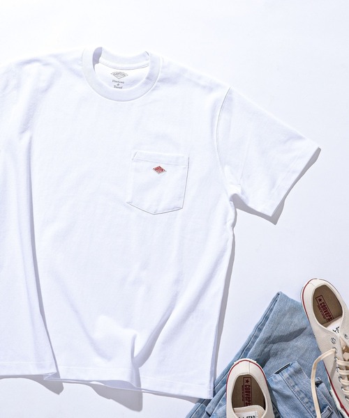 DANTON(ダントン)の「DANTON / POCKET T-SHIRT(Tシャツ/カットソー・レディース・ブラック/ホワイト/ネイビー・S/M/L/XL/XXL)」の2枚目の写真