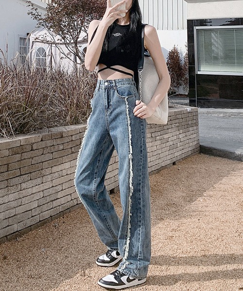 Jewelobe(ジュエローブ)の「センターラインデニムパンツ(デニムパンツ・レディース・ブルー・M/L)」の5枚目の写真