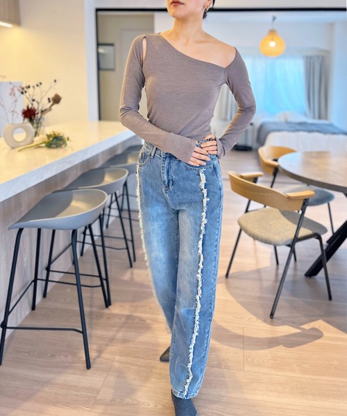 Jewelobe(ジュエローブ)の「センターラインデニムパンツ(デニムパンツ・レディース・ブルー・M/L)」の8枚目の写真