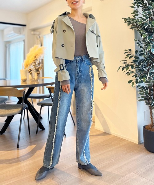 Jewelobe(ジュエローブ)の「センターラインデニムパンツ(デニムパンツ・レディース・ブルー・M/L)」の3枚目の写真