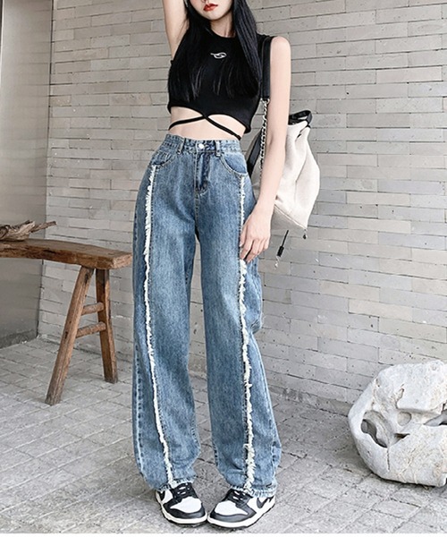 Jewelobe(ジュエローブ)の「センターラインデニムパンツ(デニムパンツ・レディース・ブルー・M/L)」の7枚目の写真