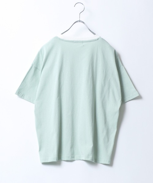 CONVERSE(コンバース)の「CONVERSE(コンバース)カレッジロゴ ハイカットシューズプリント リンガーTシャツ(Tシャツ/カットソー・レディース・スミクロ/イエロー/グリーン/ブルー・M/L)」の5枚目の写真