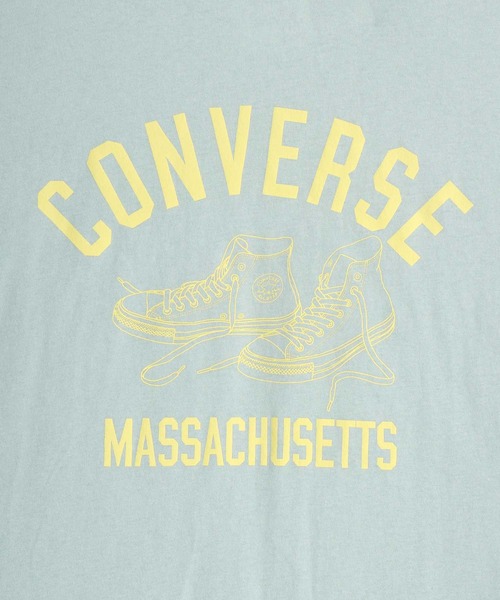 CONVERSE(コンバース)の「CONVERSE(コンバース)カレッジロゴ ハイカットシューズプリント リンガーTシャツ(Tシャツ/カットソー・レディース・スミクロ/イエロー/グリーン/ブルー・M/L)」の7枚目の写真