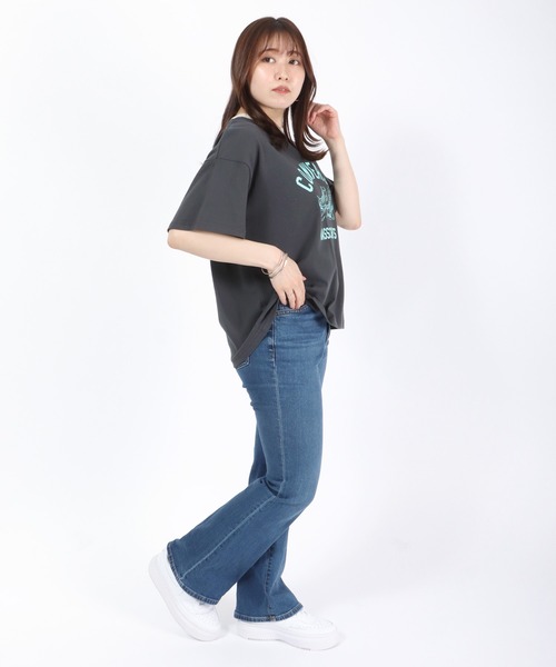CONVERSE(コンバース)の「CONVERSE(コンバース)カレッジロゴ ハイカットシューズプリント リンガーTシャツ(Tシャツ/カットソー・レディース・スミクロ/イエロー/グリーン/ブルー・M/L)」の18枚目の写真